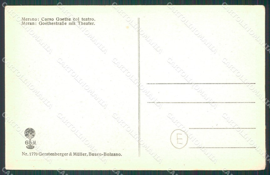 Bolzano Merano Tram Carrozza Teatro cartolina QZ8060 – retro