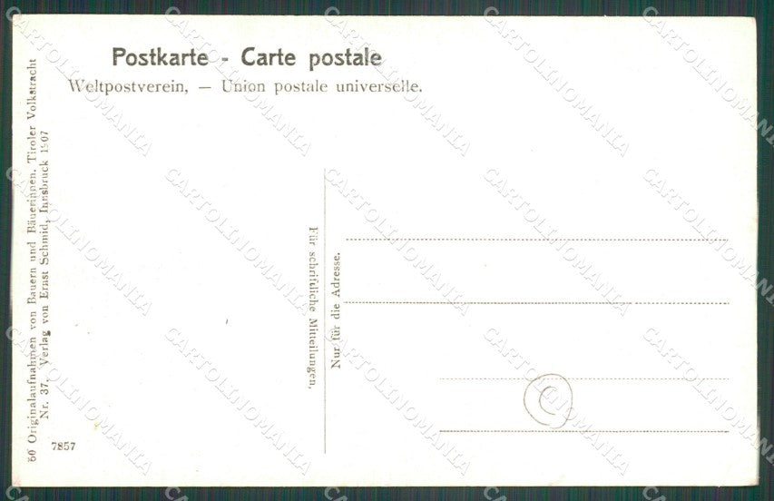 Bolzano Merano Costumi cartolina QZ8072 – retro