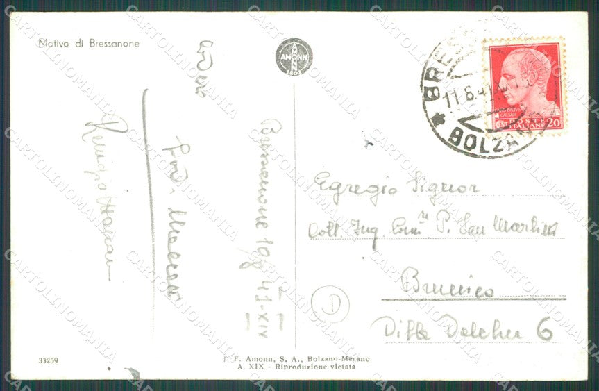 Bolzano Bressanone Foto cartolina QZ8119 – retro