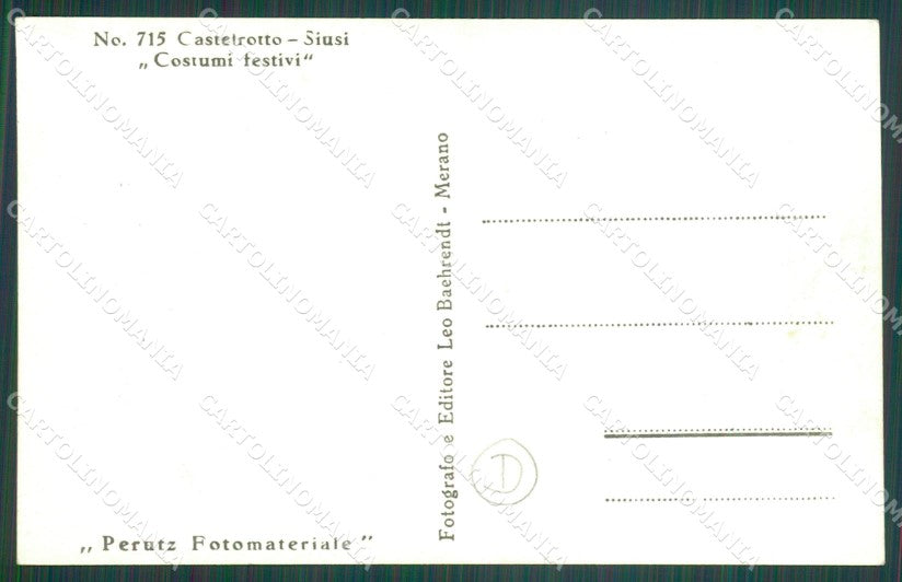 Bolzano Castelrotto Costumi Foto cartolina QZ8150 – retro