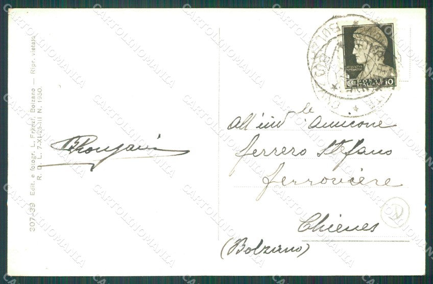 Bolzano Nova Levante Catinaccio cartolina QZ8195 – retro