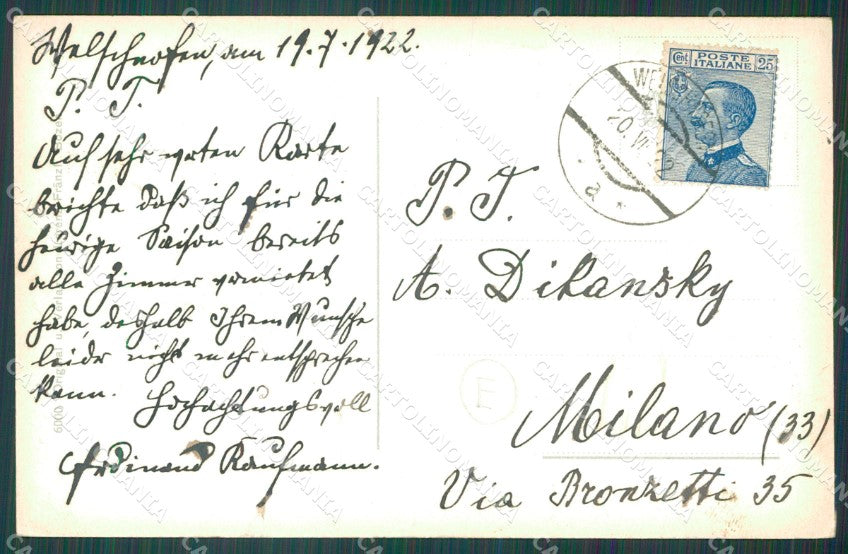 Bolzano Nova Levante Catinaccio Latemar cartolina QZ8198 – retro