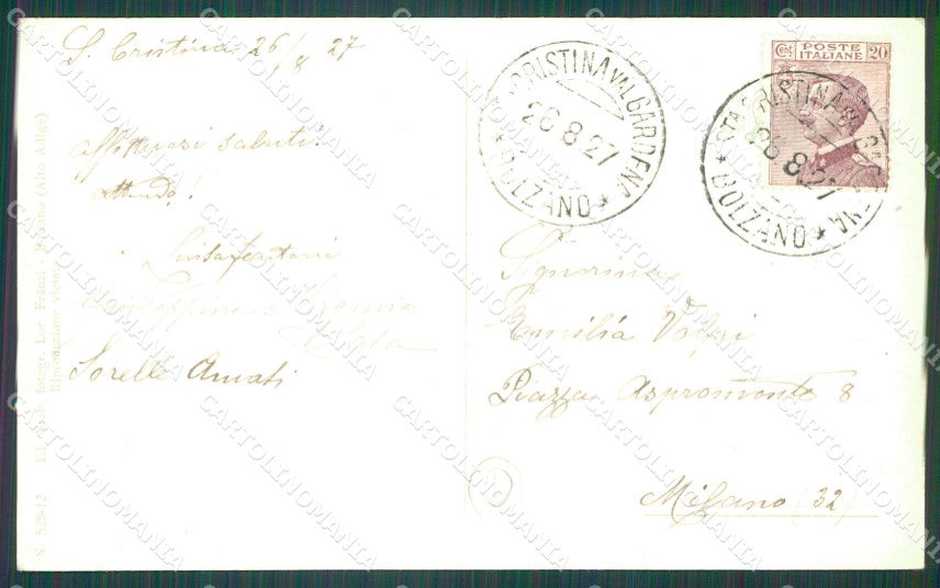 Bolzano Val Gardena Selva di Costumi cartolina QZ8207 – retro
