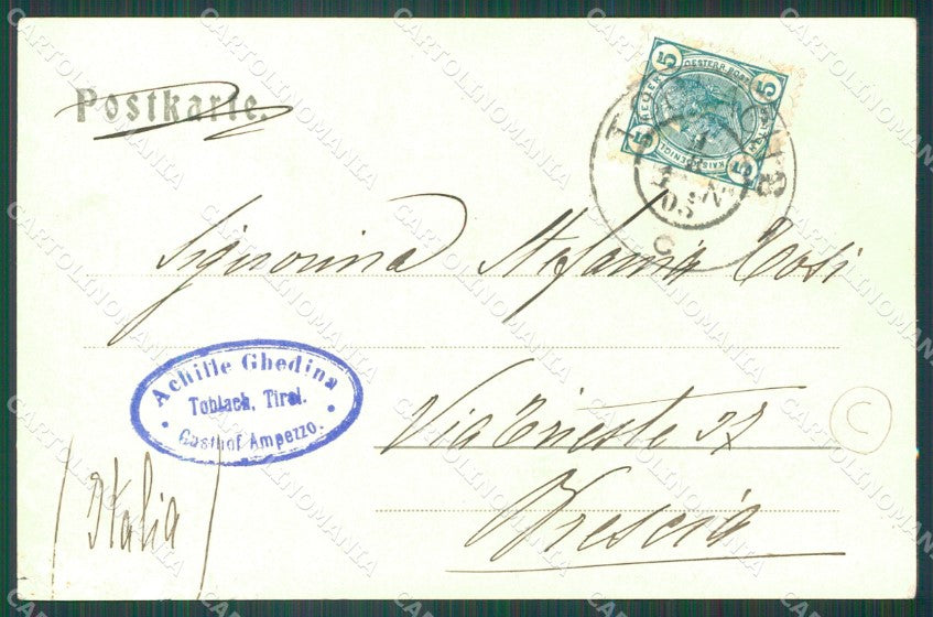 Bolzano Dobbiaco Val Pusteria ABRASA STRAPPINO cartolina QZ8233 – retro