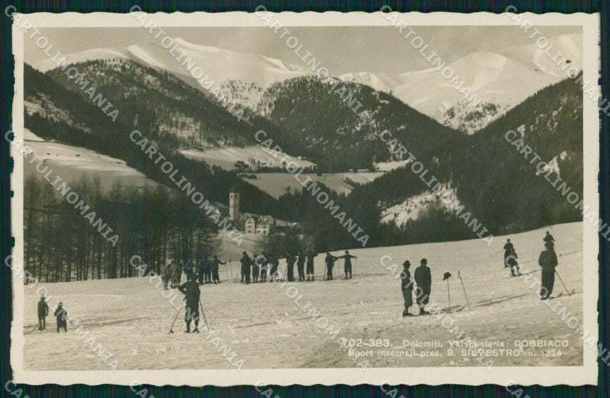 Bolzano Dobbiaco Val Pusteria Nevicata Sci cartolina QZ8237 – fronte