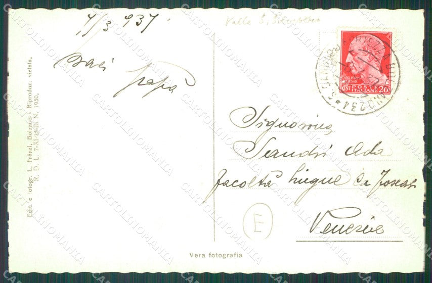 Bolzano Dobbiaco Val Pusteria Nevicata Sci cartolina QZ8237 – retro