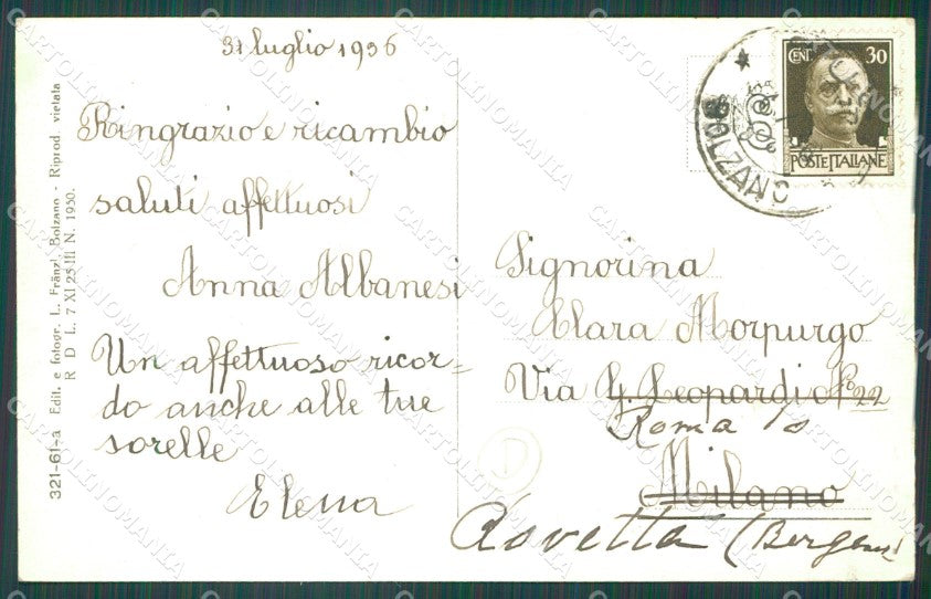 Bolzano Siusi cartolina QZ8253 – retro
