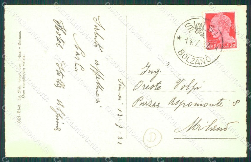 Bolzano Siusi cartolina QZ8254 – retro