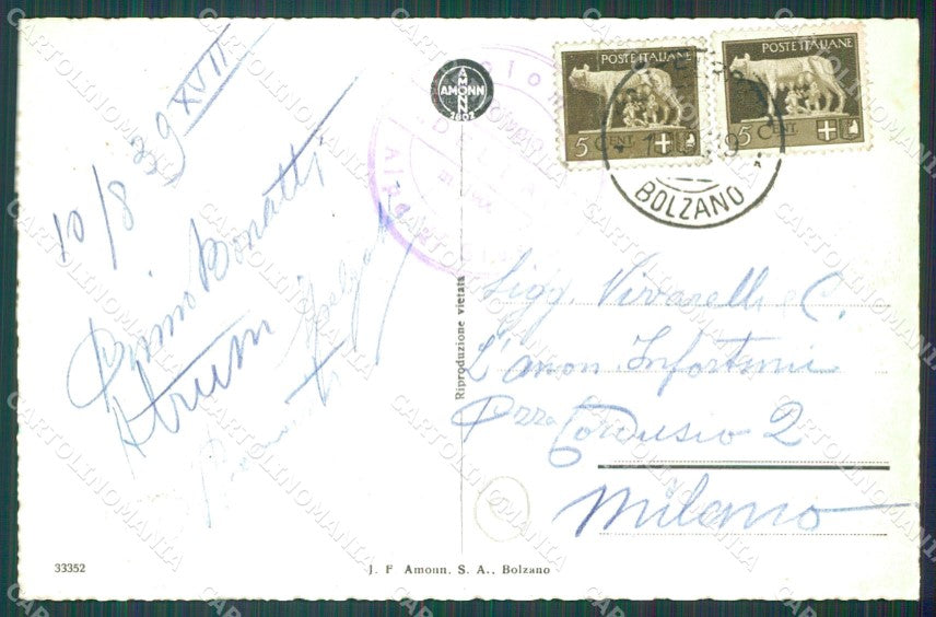 Bolzano Castelrotto Alpe di Siusi Rifugio Delai Foto cartolina QZ8268 – retro