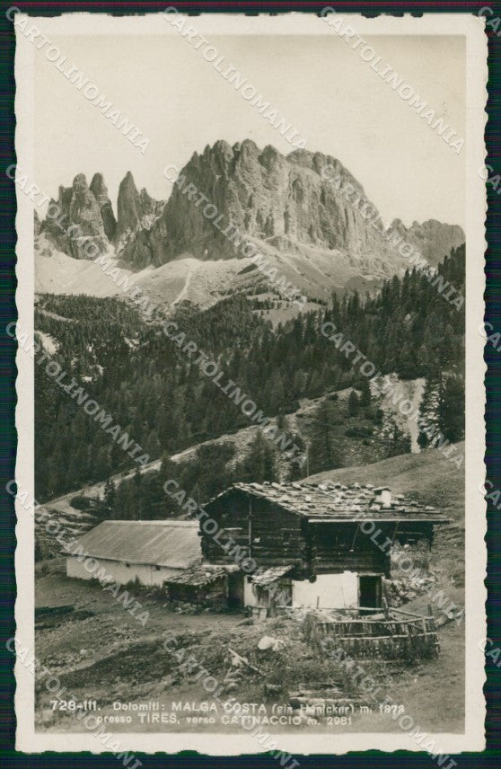Bolzano Tires malga Costa Catinaccio Foto cartolina QZ8274 – fronte