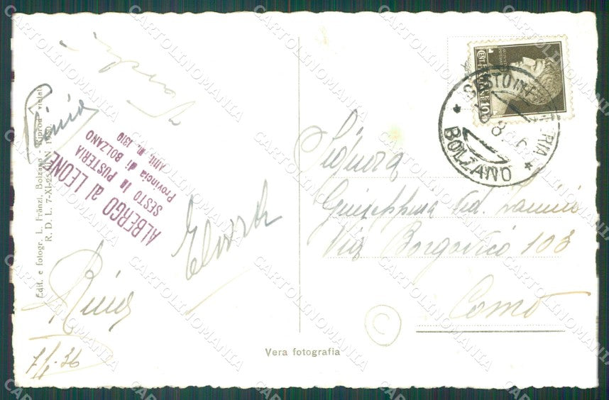 Bolzano San Candido San Giuseppe Val Pusteria Foto cartolina QZ8307 – retro