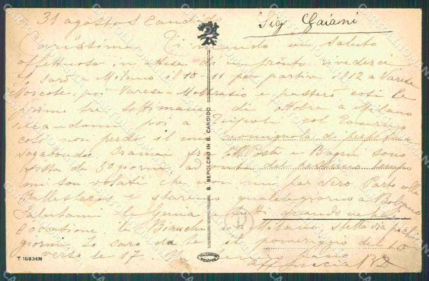 Bolzano San Candido Val Pusteria ABRASA cartolina QZ8311 – retro