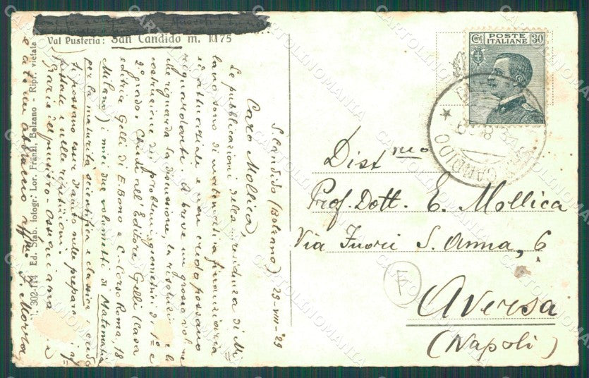 Bolzano San Candido Val Pusteria ABRASA cartolina QZ8317 – retro