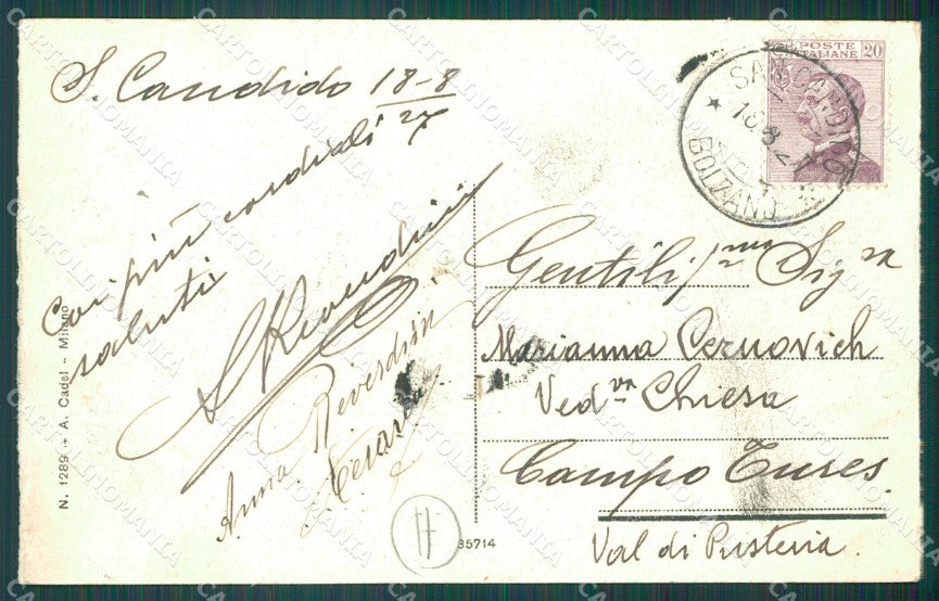 Bolzano San Candido Val Pusteria Carretto cartolina QZ8319 – retro