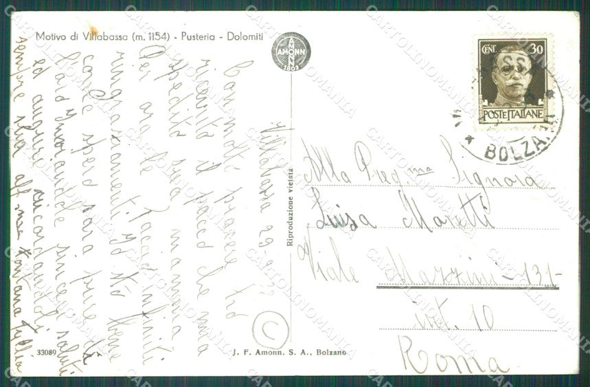 Bolzano Villabassa Val Pusteria Auto Foto cartolina QZ8326 – retro