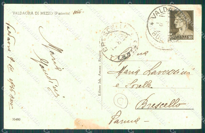 Bolzano Valdaora di Mezzo Val Pusteria cartolina QZ8334 – retro