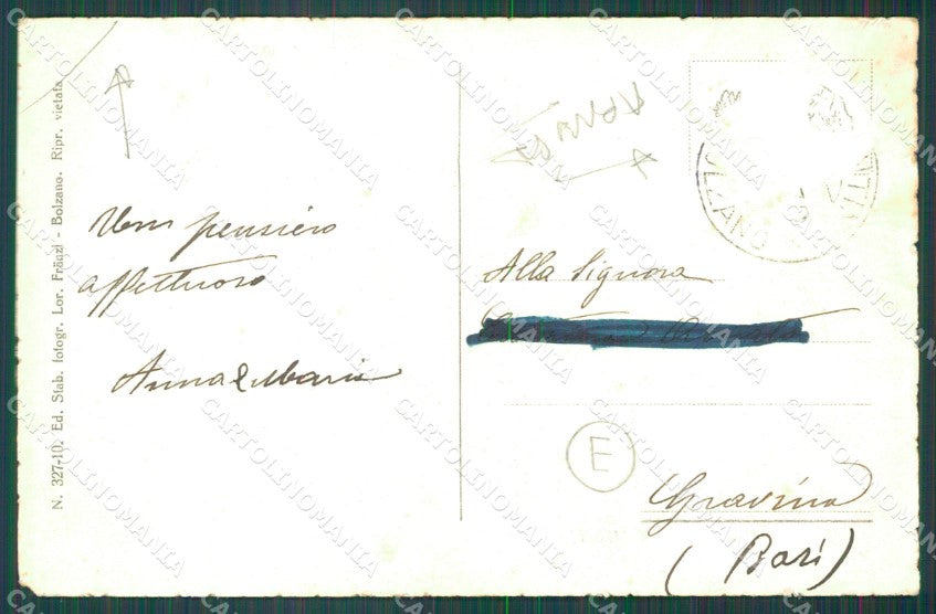 Bolzano Sarentino Val Sarentino PIEGA ABRASA cartolina QZ8355 – retro