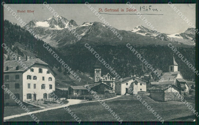 Bolzano Stelvio Solda Santa Geltrude in RIFILATA cartolina QZ8360 – fronte