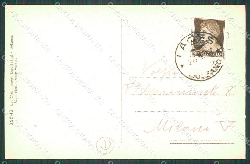 Bolzano Laces Val Venosta cartolina QZ8380 – retro