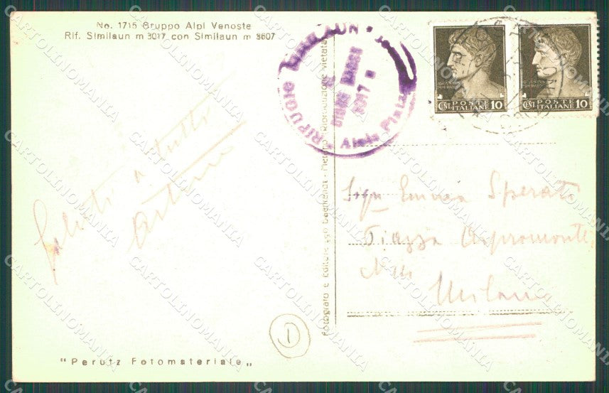 Bolzano Senales Rifugio Similaun Foto cartolina QZ8383 – retro