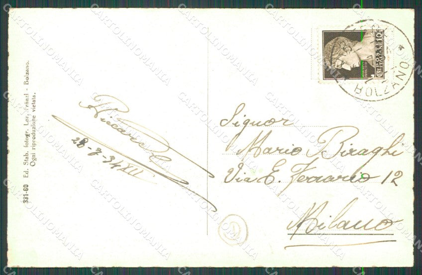 Bolzano Vipiteno cartolina QZ8397 – retro