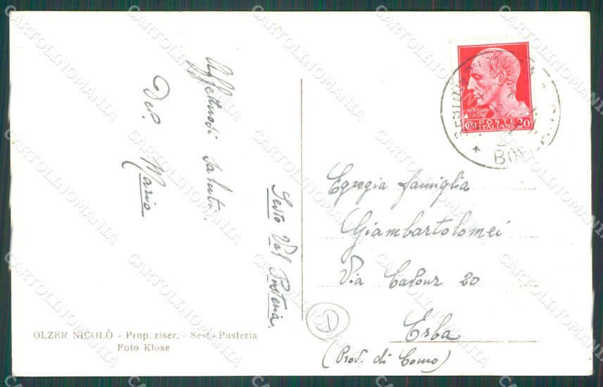 Bolzano Sesto Rifugio Benito Mussolini Foto cartolina QZ8451 – retro