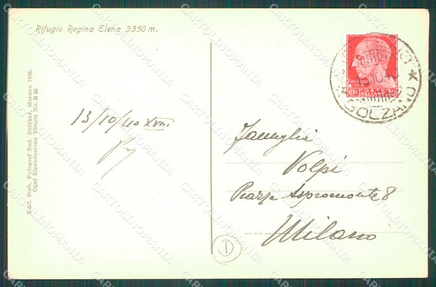 Bolzano Rifugio Regina Elena Foto cartolina QZ8454 – retro