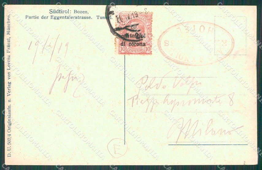 Bolzano Val d'Ega Eggentaler Strasse Diligenza cartolina QZ8458 – retro