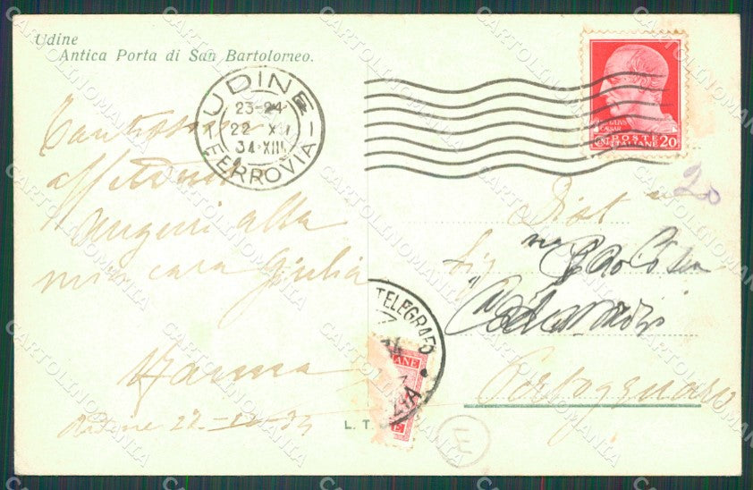 Udine Città PIEGHINE cartolina QZ8559 – retro