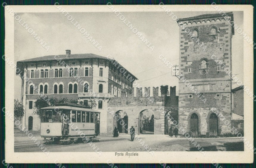 Udine Città Porta Aquileia Tram cartolina QZ8580 – fronte