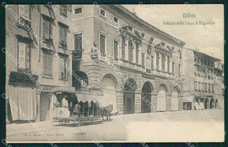 Udine Città Banca Tram Cavalli cartolina QZ8600 – fronte