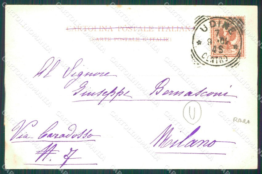 Udine Città Fiera dei Bovini 1902 PIEGHINA cartolina QZ8602 – retro