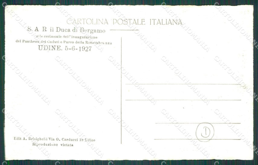 Udine Città Duca di Bergamo Militari PIEGA Foto cartolina QZ8611 – retro