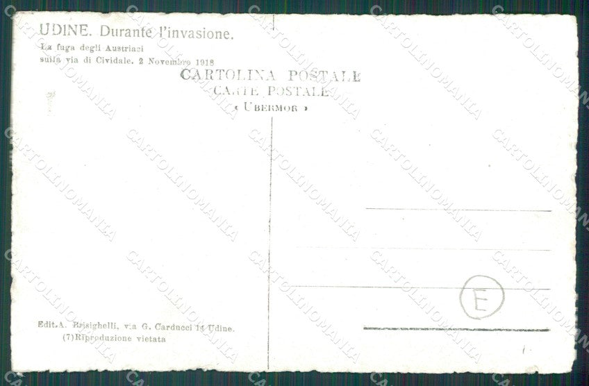 Udine Città Fuga degli Austriaci Militari Foto cartolina QZ8626 – retro