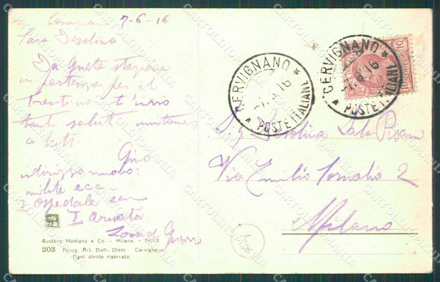 Udine Cervignano del Friuli Carretto cartolina QZ8684 – retro