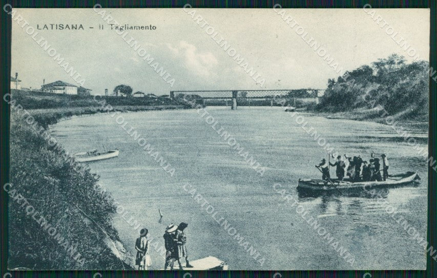 Udine Latisana Tagliamento Barca cartolina QZ8702 – fronte