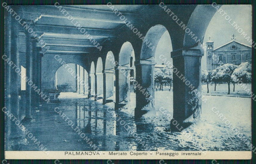 Udine Palmanova Mercato Coperto Nevicata cartolina QZ8727 – fronte
