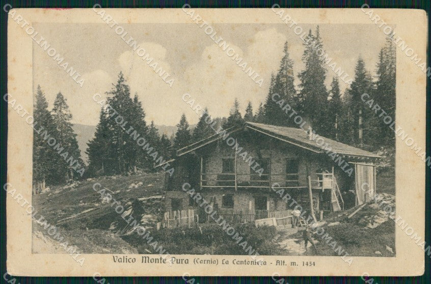 Udine Ampezzo Valico Monte Pura PIEGHINA cartolina QZ8801 – fronte