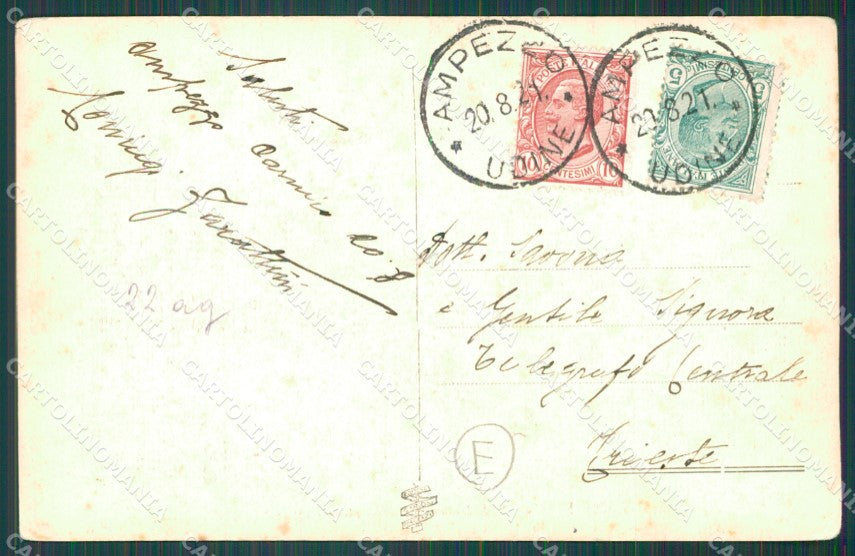 Udine Ampezzo Valico Monte Pura PIEGHINA cartolina QZ8801 – retro