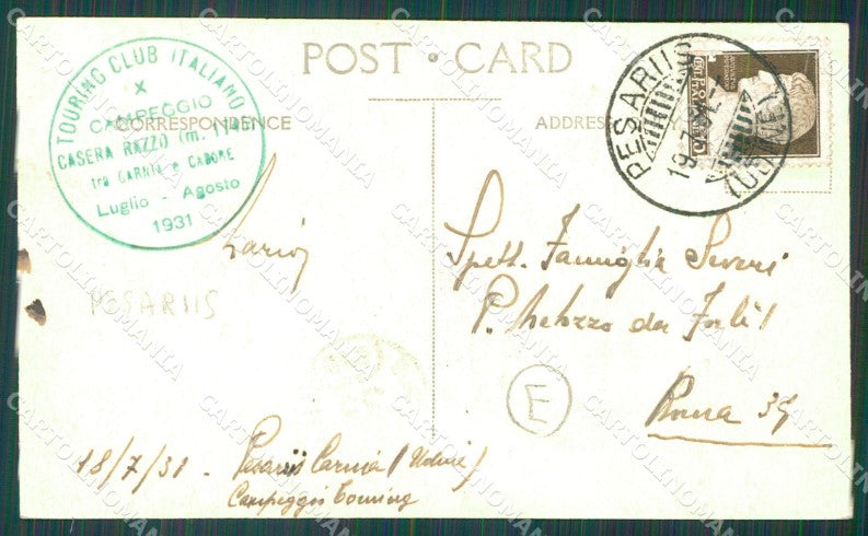 Udine Prato Carnico Pesariis Campeggio Touring Foto cartolina QZ8804 – retro