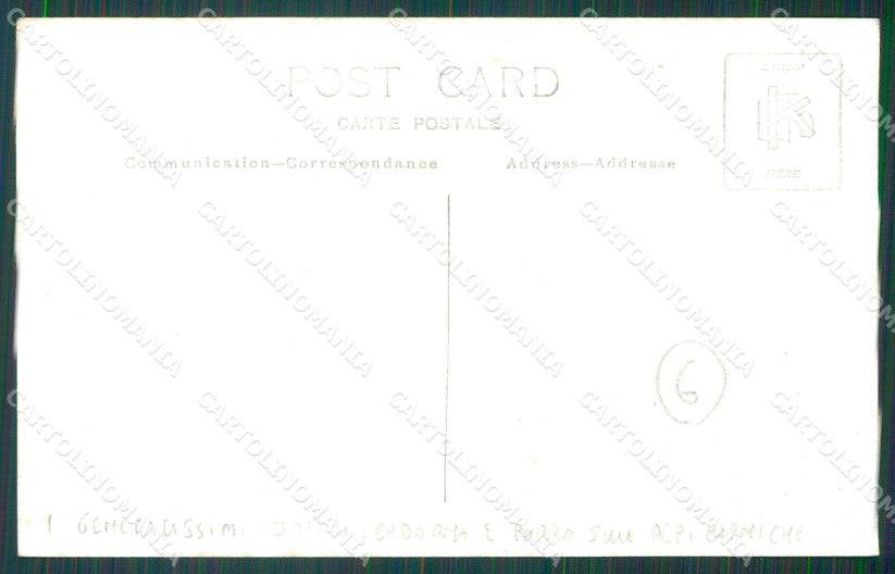 Udine Alpi Carniche Generalissimi Joffre Cadorna Porro Foto cartolina QZ8817 – retro