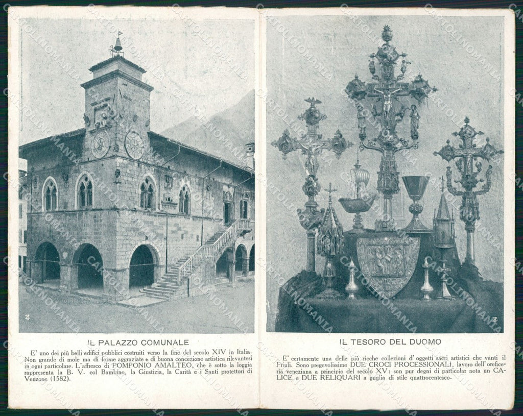 Udine Venzone Mummie Doppia cartolina QZ8829 – fronte