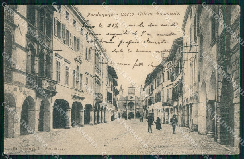 Pordenone Città PIEGHINE cartolina QZ8855 – fronte