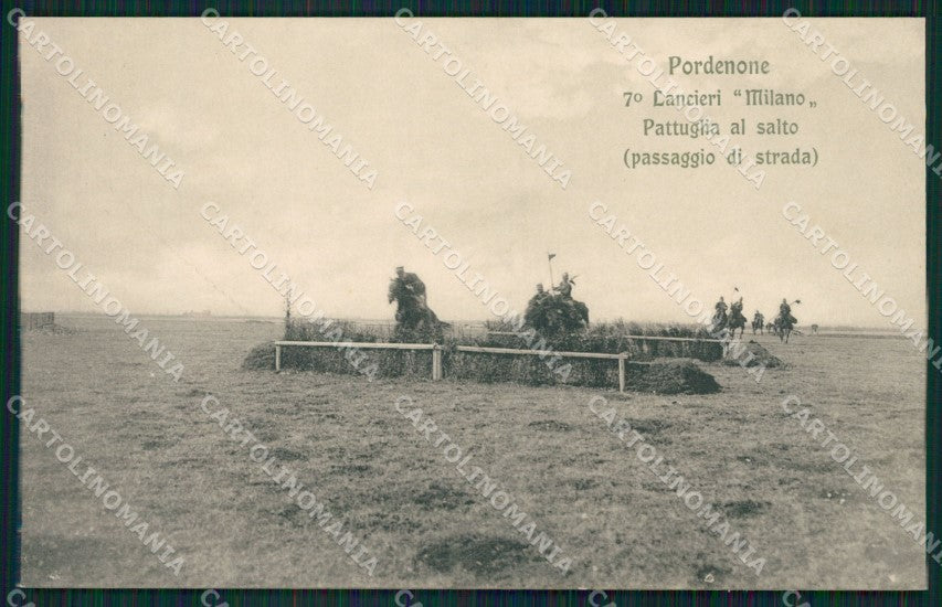 Pordenone Città Militari Lancieri Cavalleria cartolina QZ8872 – fronte