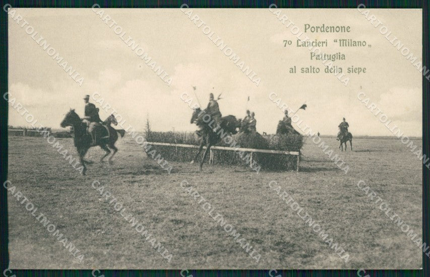Pordenone Città Militari Lancieri Cavalleria cartolina QZ8874 – fronte