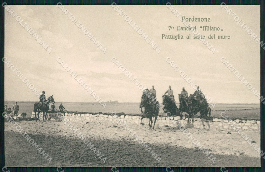 Pordenone Città Militari Lancieri Cavalleria cartolina QZ8875 – fronte