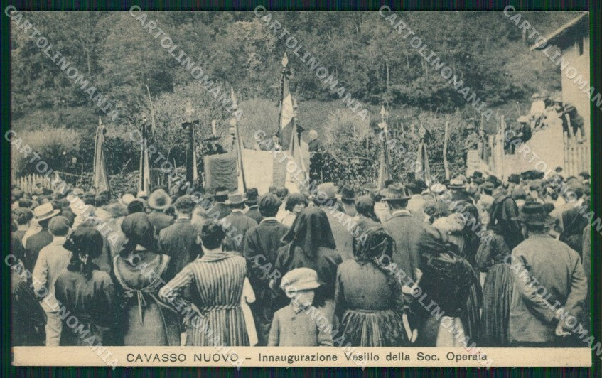 Pordenone Cavasso Nuovo Inaugurazione Vessillo Società Operaia cartolina QZ8886 – fronte