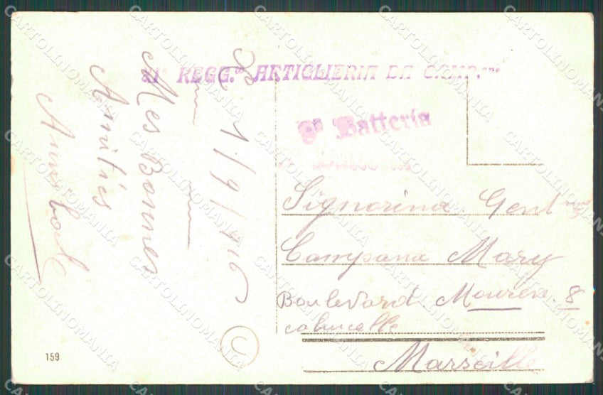 Trieste Città Faro Girante Miitari STRAPPINO cartolina QZ8944 – retro