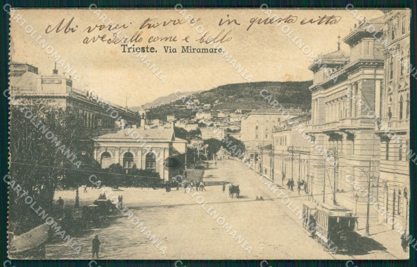 Trieste Città Tram PIEGA cartolina QZ8961 – fronte