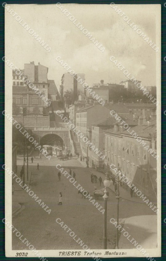 Trieste Città Traforo Montuzza Tram PIEGHINE Foto cartolina QZ8978 – fronte